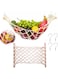 Zarami Fruit Hammock for Kitchen Under Cabinet-Macram&eacute; Fruit Hammock Basket for Bananas with 4 Hooks for Kitchen, Hanging Banana Hammock Fruit Holder, Produce Hammock, RV Fruit hammock