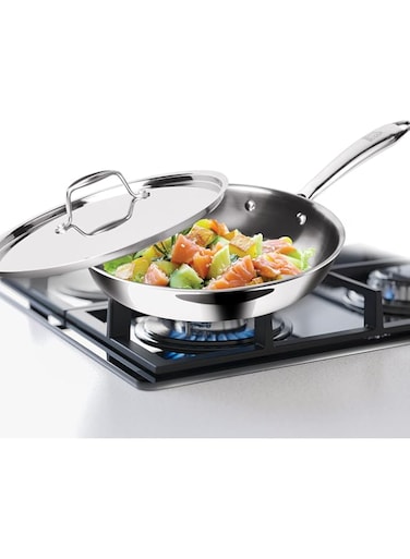 MILTON Pro cook Triply Stainless Steel Induction Fry Pan with Lid, 24 cm / 1.7 Litre