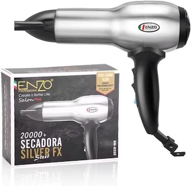 PrecisionWare Enzo EN-8225 Professional Hair Dryer, 2200W Ionic Hair Dryer With 3 Heat Settings, 2 Speed Settings, Diffuser Attachment-Intl Version