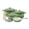 VAV GET Healthy and Safe Non-Stick Enameled Cast Iron 7-Piece Dutch Oven Cookware Set with Gloves and 2-Piece Mills.