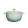 VAV GET 6QT Enameled Cast Iron Round Dutch Oven, Family Style Heavy-Duty Pre-Seasoned Cookware, Healthy &amp; Safe Non-Stick, Oven &amp; Stovetop Safe &ndash; Sage Green