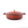 VAV GET Enameled Cast Iron Dutch Oven Braiser. 28cm, 3.79L, Cherry Red, Induction &amp; All Hob Compatible, Oven &amp; Grill Safe