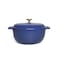 VAV GET 6QT Enameled Cast Iron Round Dutch Oven, Family Style Heavy-Duty Pre-Seasoned Cookware, Healthy &amp; Safe Non-Stick, Oven &amp; Stovetop Safe &ndash; Sapphire Blue