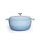 VAV GET 6QT Enameled Cast Iron Round Dutch Oven, Family Style Heavy-Duty Pre-Seasoned Cookware, Healthy &amp; Safe Non-Stick, Oven &amp; Stovetop Safe &ndash; Light Cornflower Blue