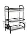 MOSYCLE Dish Drying Rack, 3-Tier Dish Rack Drainboard Set, Large Rust-Proof Dish Drainer with Drip Tray Knife Holder, Cutting Board Holder for Kitchen Dish Strainers Dish Dryer Rack for Counter(Black)