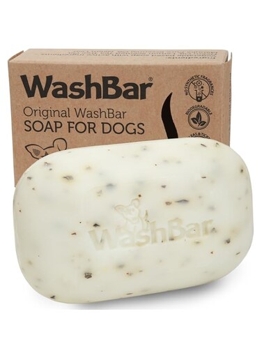 WashBar Natural Dog Soap Bar, Organic Dog Shampoo for Smelly Dogs with Sensitive Skin, Easier to Use Than Liquid Pet Shampoo with No Plastic Bottle Waste, Natural Ingredients Made in New Zealand