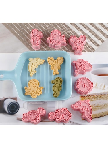 seven 8pc 3D Animal Cookie Cutters and Stampers Set - Unique Shapes for Memorable Treats - Great for Kids' Parties and Holidays