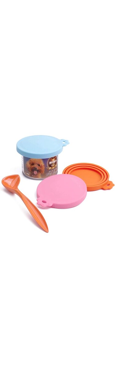 Mumoo Bear Can Covers Universal Silicone Can Lids for Pet Food Cans (1 Pack, Color Random)