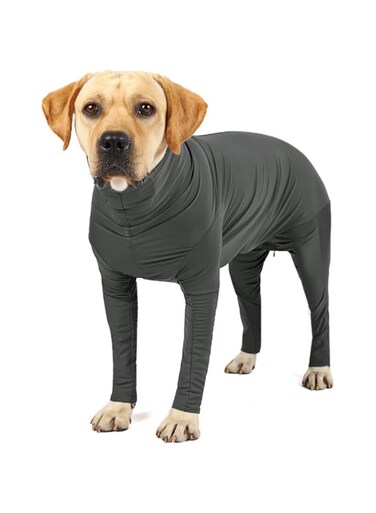 Etdane Dog Onesie Surgery Recovery Suit Prevent Shedding Hair Sport Shirt Anxiety Jumpsuits Pure Gray Small
