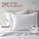 Pure 100% Cotton King Size Pillow Case 50x90 cm White, 400 Thread Count Soft Luxurious Long Staple Cotton Sateen Weave Pillow Cover With 5 cm Hem (Cooling Pillowcase - 2 PC)