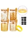Glass Storage Jar (4 Pcs) with Bamboo Lids and bamboo Spoon, Airtight Food Jars Kitchen Food Storage Containers with Scoop For Serving Tea, Coffee, Flour, Sugar, Spice - 4pcs with Spoon