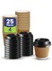 SNH Packing 25 Pieces 4oz Disposable Ripple Cup Brown With Lid - Kraft Hot Tea, Coffee, Kahwa, Hot Drinks &amp; Cold Drinks Cups