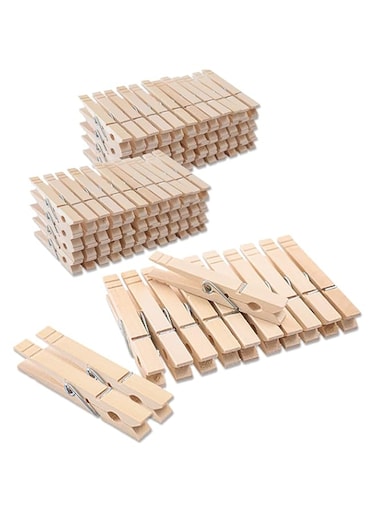 suptilics Clothes Pins Wood for Hanging Clothes,3.5 Inch&atilde;&acirc;&sbquo;&not;&Acirc;100pcs&atilde;&acirc;&sbquo;&not;&acirc;&euro;&tilde; Heavy Duty Wooden Clothespins,Clothes Pins for Craft,Wooden Clips for Pictures.   Rust Resistant