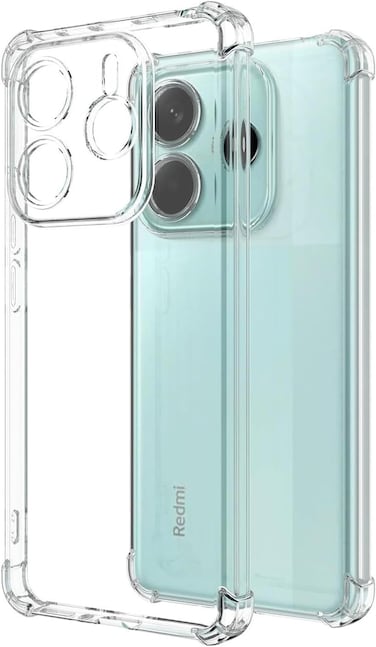Clear Silicone Case for Xiaomi Redmi Note 14 4G with Shockproof Protective Corners, Soft Thin Transparent Protective Case, Flexible TPU Transparent Mobile Phone Case, Scratch-Resistant Case Cover