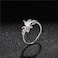 White Opal Ring Women Crystals Engagement Rings, Ring Size:7(Silver)