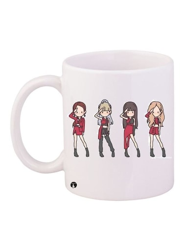 Girls Printed Coffee Mug White/Red/Beige 11ounce