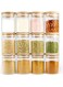 12-Piece Glass Jars with Wooden Lid Clear/Brown 12 x 200ml