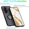 Honor 200 Case Flexible Silicone Protective Bumper, Camera Protection Thin Translucent Shockproof Matte Back Cover with 360 rotational Car Mount Magnetic Ring Holder For Honor 200 5G 2024 (Black)