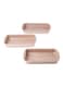3-Pieces Granite Square Pan Set Beige Small Pan (32x22), Medium Pan (35x25), Large Pan (38x28)cm