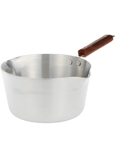 Aluminium Wooden Handle Milk Pan, 22Cm, RKMP09, Tea Pan , Rice Pan , Sauce Pan , Coffee Pan Silver/Black 22x12cm