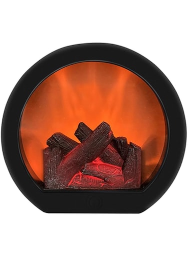 Fireplace Lantern Decorative, Flameless LED Lantern Portable Fireplace Lantern with Simulated Flame Effect Fireplace Light Decor Touch Switch Simulation Flame LED Fireplace Lantern for Home Decor