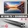 55-Inch 4K UHD Smart TV, 4K Resolution, HDR10, Google TV + 2.0 Channel Soundbar 30W, HDMI ARC, Bluetooth, USB, MP3, FM, 55A2025+SOUNDBAR Black