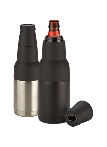 THE WHITE SHOP 12Oz Beer Holder, Double Walled Stainless Steel, Beer Bottle Insulator Holder Slim Can Cooler and Beer Bottle with Beer Opener Vacuum Insulated Nice Gift for Men(SILVER)