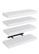 Set of 4 Rustic Floating Wall Shelves with Metal Brackets, Wood Wall-Mounted Storage for Bathroom, Bedroom, Kitchen, or Living Room Decor