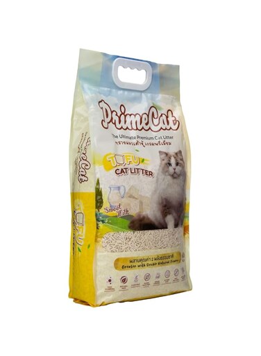 Cat Litteer Tofu Clumping Flushable litter,Premium Cat Litter Sweet Milk,PrimeCat, 4.5kg (10 Litter)