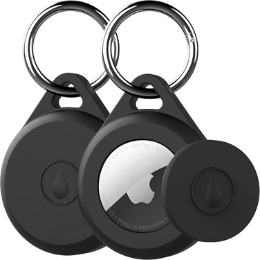Lovyones Keychain Holder Case For Apple Airtag (2 Pack) - Black (International Version)