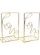 Bolivia's Decorative Metal Book Ends, 2 Pcs Bookends Gold, Book Shelf Holder Home Decorative, Non Skid Book Holder for Shelves, Rustproof Book Ends Supports Shelves for Decorating Office, School