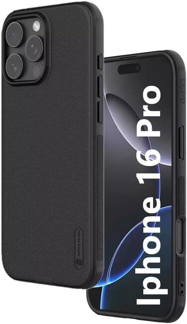 Iphone 16 Pro Case Cover,Super Frosted Shield Pro Matte All-Round Protection Anti-scratch Slim Luxury Hard Back Soft Border (PC+TPU) Cover Raised Bezel Camera Protect Cover for Iphone 16 Pro Black
