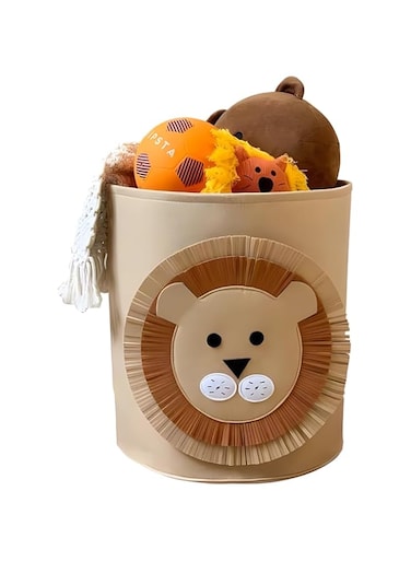Cute patterns 35cm*35 of cmtoy basket，storage basket，Toy Storage Basket for Kids Baby，Applicable to for Kids Toys Room, Nursery, Home,Gift Basket, Office, Bedroom, Clothes (lions)