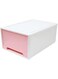 JOEBO Stackable Storage Box, Desktop Drawer Clear Desk Storage Box, Desktop Drawer for Craft Storage, Stacking Desktop Organizer for Office and Home (Pink,1 Pack)