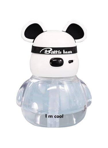 KASTWAVE Cute Bear Water Bottle with Straw and Straw Handle Cap Leakproof Tritan BPA Free Reusable Water Jug Easy Carry for Kids Girls Boys and for Outdoor and School Activities