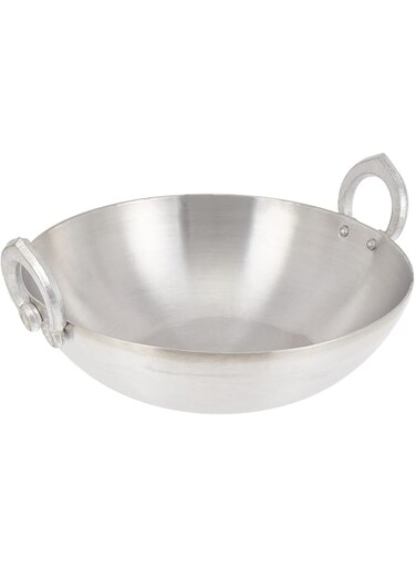 Raj Aluminium Kadai With Double Side Handle, 28.5Cm, RAK004, Stir Fry Pan , Wok , Deep Frying Pot , Roasting Pot