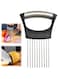 FDTY 1 pc Stainless Steel Onion Slice Holder, Lemon Slicer Vegetable Cutter, Chopper Slicing Assistant Tool for Meat, Onion, Potato, Tomato Home Kitchen Tools