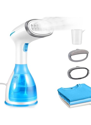 Portable Handheld Clothes Steamer, 15s Fast Heat up, 9.4 Oz Capacity, Includes Ironing Brush, Wrinkle Remover for Home Use