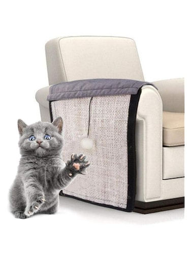 Goglor Sisal Sofa Shield Cat Scratching Mat with Interactive Toy