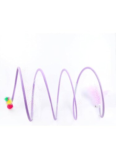 Cat Tunnel Toy, Folded Cat Tube Tunnel,Gertar Cat Toy,Gertar Cat Tunnel Toy,Gertar S-Type Cat Tunnel Toy,Collapsible Cat Tunnel Toy,Interactive Cat Toys for Indoor Cats (Purple)