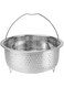 NALACAL Stainless Steel Steamer Basket with Handle Rice Cooker Steaming Basket Metal Steamer Insert Steaming Rack for Rice Cooker Warmer Kitchen Cookware Silver（20cm）