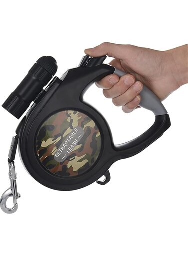 4basix Retractable Dog Leash, 5 Mtr Automatic Telescopic Pet Dog Training Traction Belt with LED Lamp Light