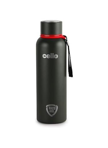 Cello Duro Tuff Steel Series- Kent Double Walled Stainless Steel Water Bottle with Durable DTP Coating, 750ml, Military Green