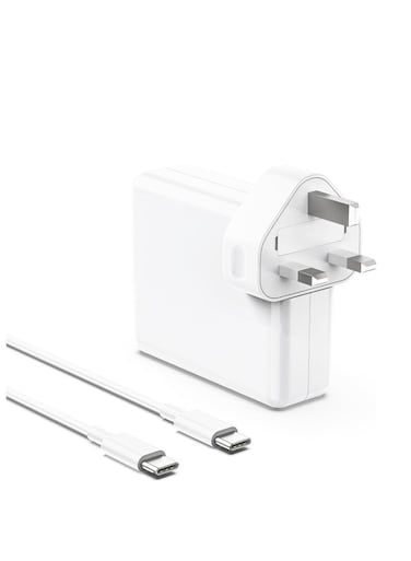 61W USB C PD Macbook Charger for Macbook Pro/Air 13 inch 2016-2022, iPad Pro 12.9/11 inch, iPhone 16 15 14 Series, A1947 and Other Type C Devices Power Adapter, USB C to USB C Cable Included