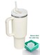 oz Tumbler with Handle and Straw Lid   Leakproof   Insulated Cup Reusable Premium Stainless Steel Water Bottle   Cupholder Friendly   Gifts for Women&amp;Men (White)