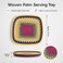 FITTO Flat Woven Palm Tray - Dyed Palm Edges, Assorted Colours