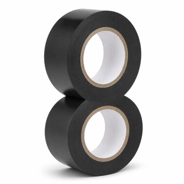 FITTO PVC Electrical Insulation Tape - 2-Roll Pack, Black, Wide Roll