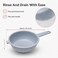 FITTO Plastic Mesh Strainer - With Handle, Blue-Grey, Dia 20 x H 8 cm