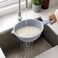 FITTO Plastic Mesh Strainer - With Handle, Blue-Grey, Dia 20 x H 8 cm
