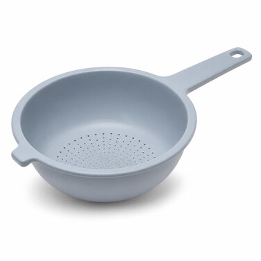 FITTO Plastic Mesh Strainer - With Handle, Blue-Grey, Dia 20 x H 8 cm